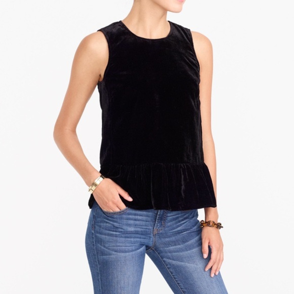 Gorgeous Black Velvet peplum tank